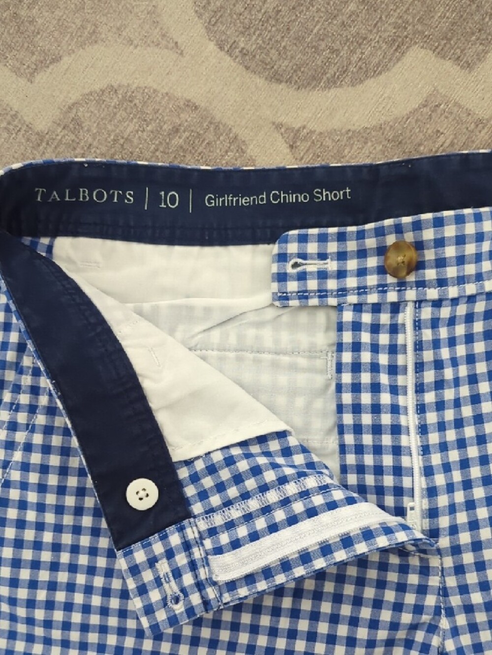 Talbots Blue and White Gingham Women’s Shorts Size 10 - Picture 2 of 7